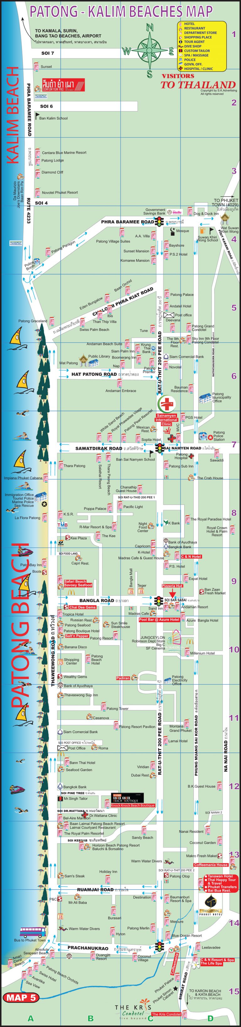 Patong Beach Map | Sainamyen International Clinic